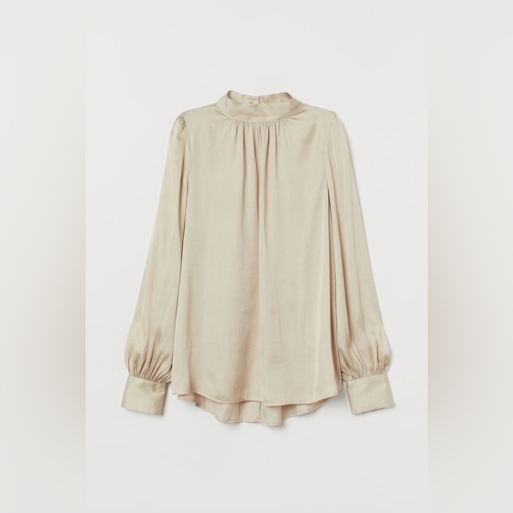 H&M Satin Mock Neck Blouse